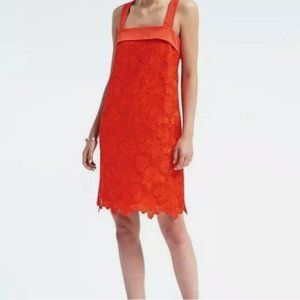 NWT Banana Republic Orange Lace Bow Dress Limited Edition, Size 6